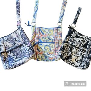 3 Vera Bradley Crossbody Purses Bags Hipster 3 Zip